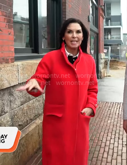 Meg Oliver’s red coat on CBS Mornings