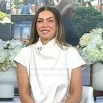 Melissa’s white draped wrap top on Today