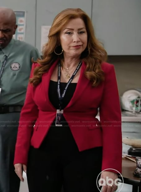 Melissa's red blazer on Abbott Elementary