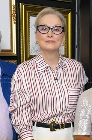Meryl Streep’s striped button down shirt on Good Morning America