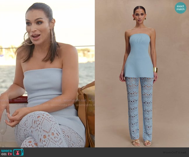 Meshki Anette Bandage Knit Strapless Top worn by Ashley Iaconetti on The Real Housewives of Rhode Island