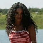 Mia’s red striped mini skirt and top on Summer House