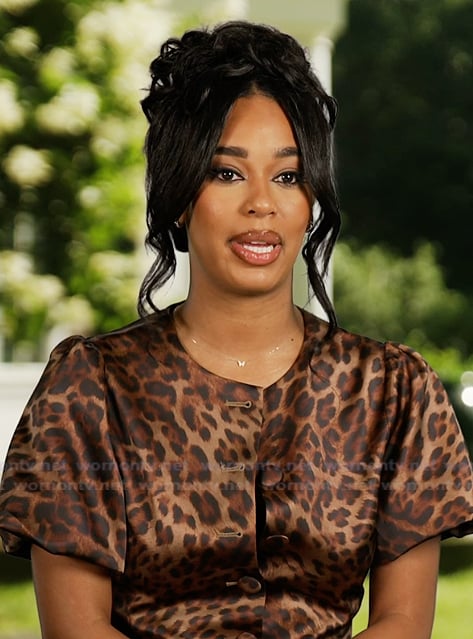 Mia’s leopard print confessional top on Summer House