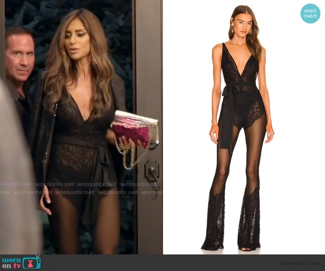 Rulla’s black lace jumpsuit on RHORI