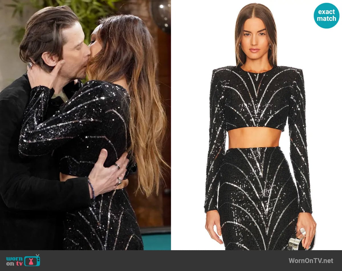 Michael Costello x Revolve  Leoni Top worn by Riza Thomson (Tina Casciani) on The Young and the Restless