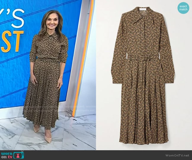 Michael Kors paisley-print Silk crepe de chine Shirt Dress worn by Joy Bauer on Today