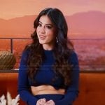 Michelle’s blue confessional top and skirt on The Valley