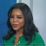 Dr. Michelle Henry’s green knit button front dress on Today