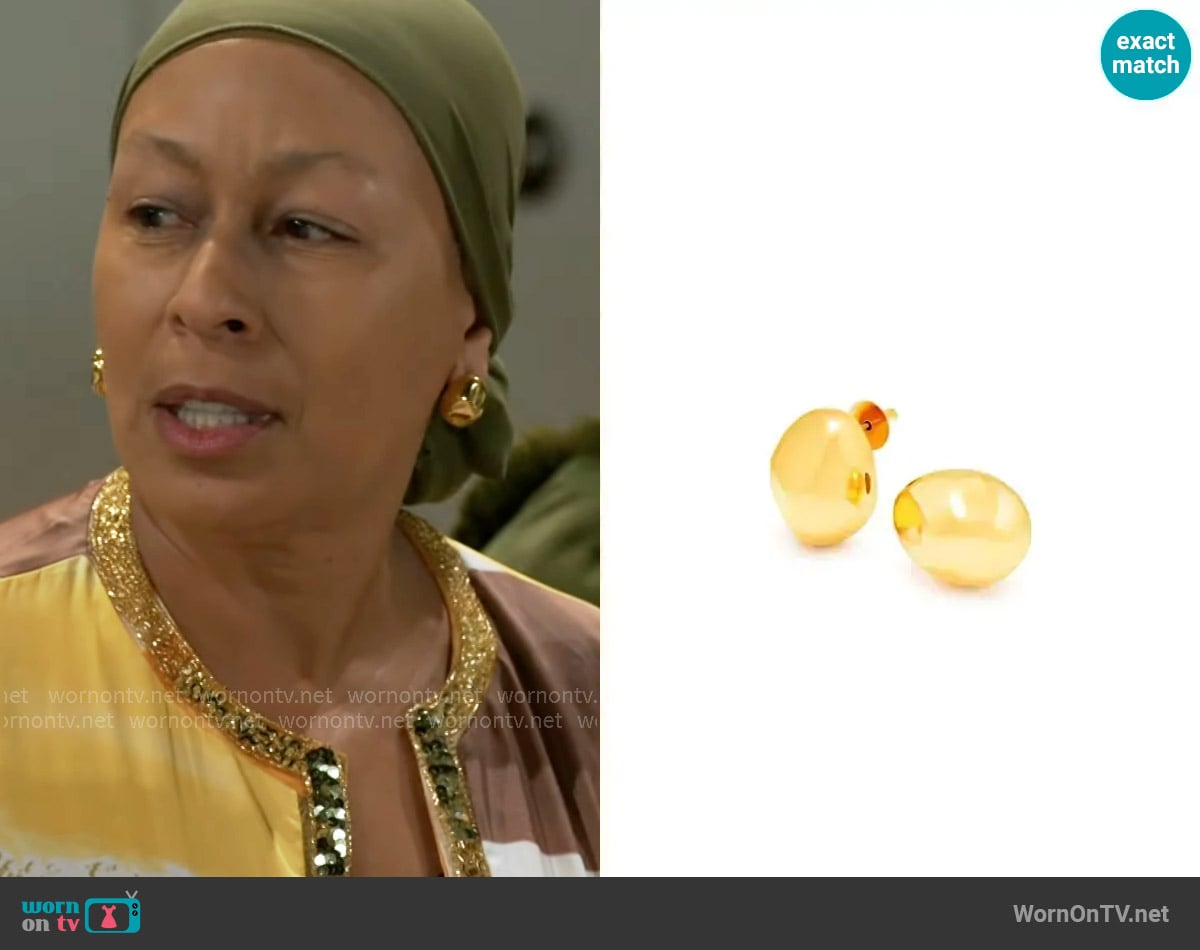 Misho Mini Droplet Studs worn by Anita Dupree (Tamara Tunie) on Beyond the Gates