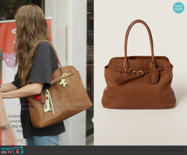 Miu Miu Aventure nappa leather bag worn by Amanda Batula on Summer House