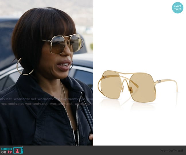 Miu Miu Miu Ombre square sunglasses worn by Eleanor (Kerry Washington) on Imperfect Women