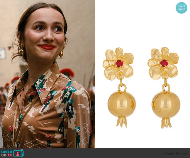 Mondo Mondo Melograno Earrings in Gold worn by Lexi Howard (Maude Apatow) on Euphoria