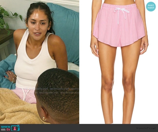 Dara’s red striped shorts on Summer House