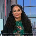 Morgan's green floral fitted dress on NBC News Daily