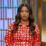 Morgan's red check shirtdress on Good Morning America