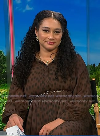 Morgan's brown leopard maxi dress on NBC News Daily