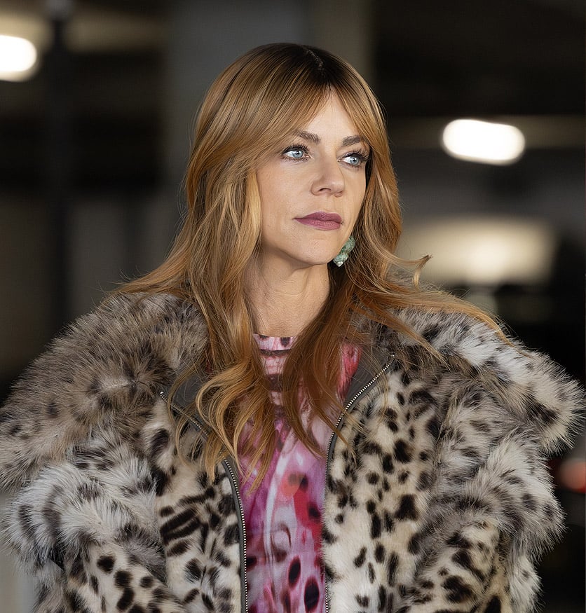 Morgan's leopard fur jacket on High Potential