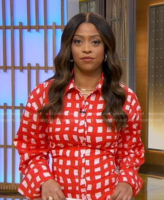 Morgan's red check shirtdress on Good Morning America