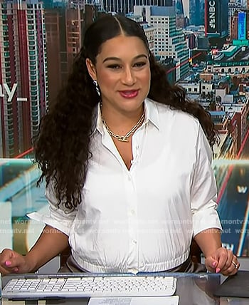 Morgan’s white elastic waist shirt on NBC News Daily