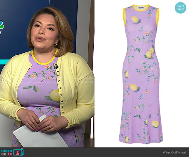 Gilma’s purple floral print dress on NBC News Daily