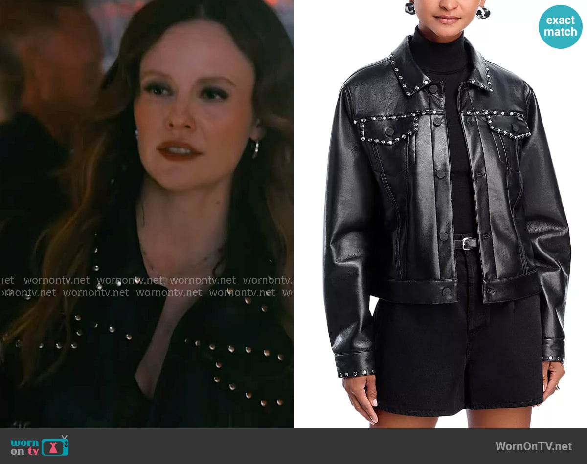 Mother The Bruiser Faux Leather Jacket worn by Dr. Caitlin Lenox  (Sarah Ramos) on Chicago Med
