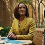 Olympia’s mustard double breasted blazer on Matlock