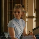 Nancy’s blue asymmetric cap sleeve dress on Imperfect Women