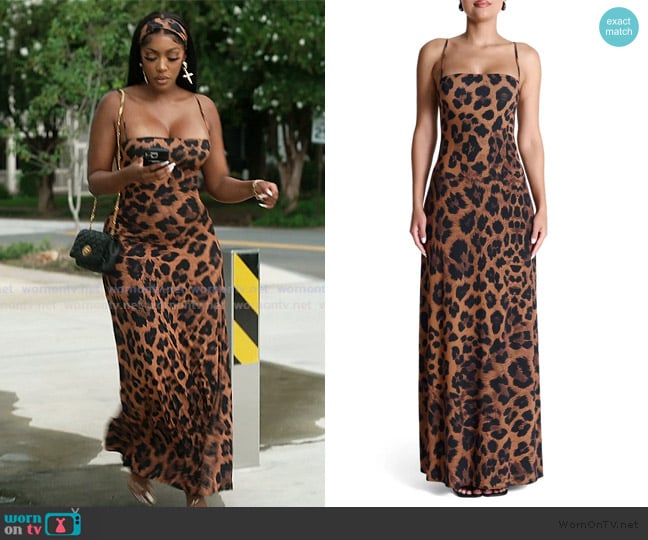 Naked Wardrobe Printed Maxi Dress worn by Porsha Williams on The Real Housewives of Atlanta