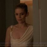 Nancy's satin drape dress on Imperfect Women