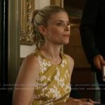 Nancy’s green floral print sleeveless dress on Imperfect Women