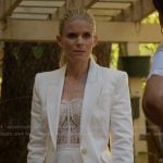 Nancy's white blazer and corset top on Imperfect Women