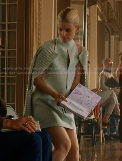 Nancy's mint keyhole mini dress on Imperfect Women