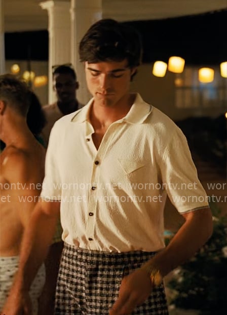 Nate's white button front shirt on Euphoria