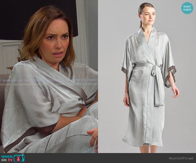 Gwen’s grey lace trim robe on Days of our Lives Gwen’s grey lace trim robe on Days of our Lives
