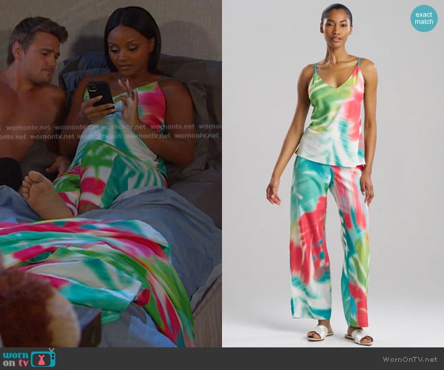 Chanel’s printed cami and pants on Days of our Lives