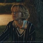 Lindsay’s blue striped sweater on Beef