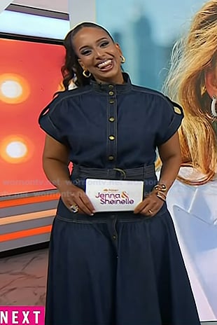 Nessa Diab’s belted denim dress on Today