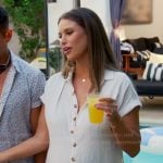 Nia's white button down linen dress on The Valley