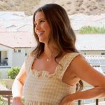 Nia’s yellow gingham check dress on The Valley