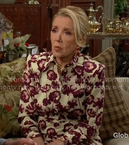 Nikki’s flower print shirtdress on The Young and the Restless