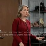 Nina’s red jacket and dress set on General Hospital