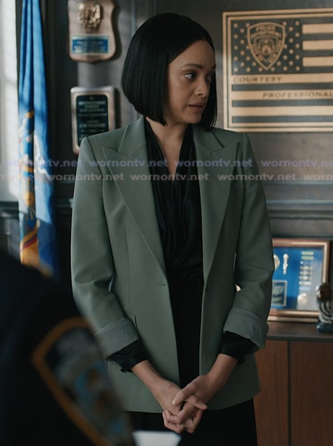 Nina’s green blazer on Elsbeth