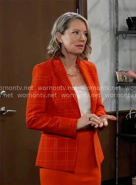 Nina's red plaid blazer on General Hospital