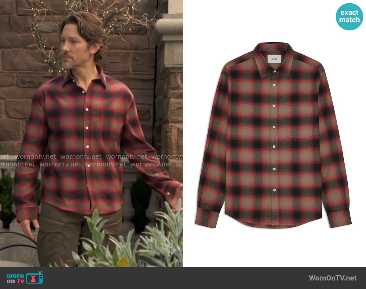 Daniel’s red checked shirt on The Young and the Restless