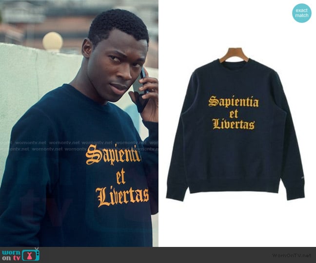 Noah NY Fleece Knowledge Crewneck worn by Marius (Sule Thelwell) on XO Kitty