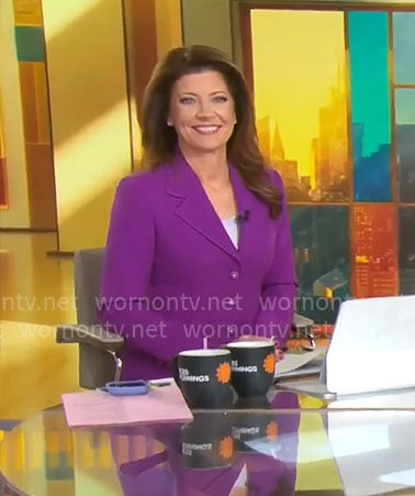 Norah O’Donnel’s purple suit on CBS Mornings