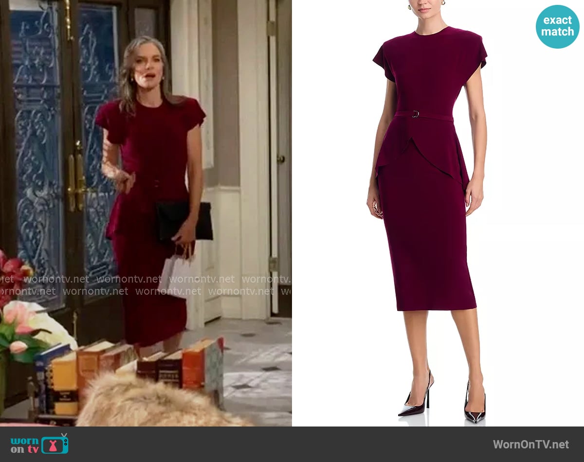Norma Kamali Peplum Cap Sleeve Dress worn by Diane Jenkins (Susan Walters) on The Young and the Restless