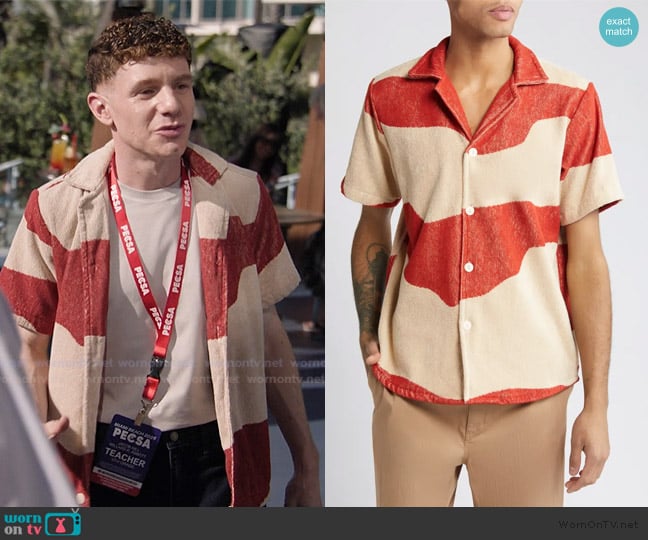 OAS Amber Dune Terry Cloth Camp Shirt worn by Jacob Hill (Chris Perfetti) on Abbott Elementary