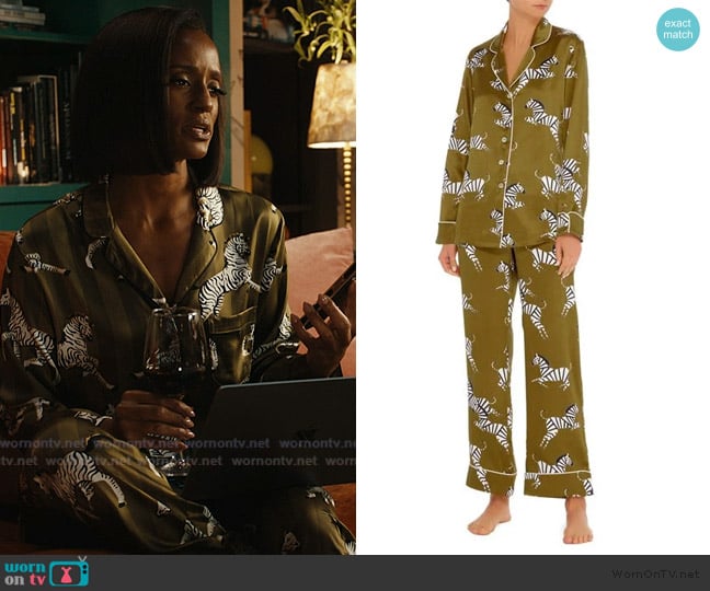 Olivia Von Halle Green Lila Mona Zebra-print worn by Olympia (Skye P. Marshall) on Matlock