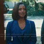 Olympia’s blue button cuff blazer on Matlock